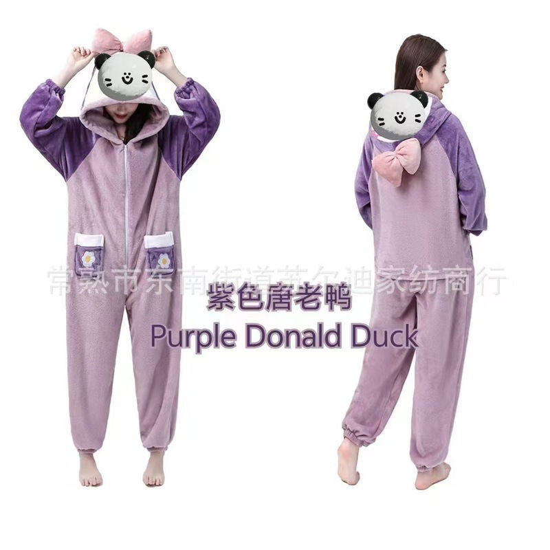 パンダ漫画パジャマコーラルベルベット 2025 新しい暖かいホーム服かわいいスーツは混合バッチで屋外で着用できます|undefined