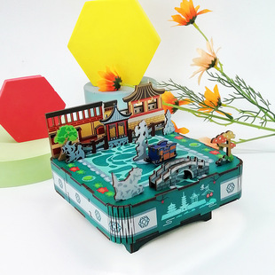 Mu Enshuo DIY Creative Assembled Music Box Suzhou Scenic Spot Tourist Music Box Creative Gift Birthday Gift