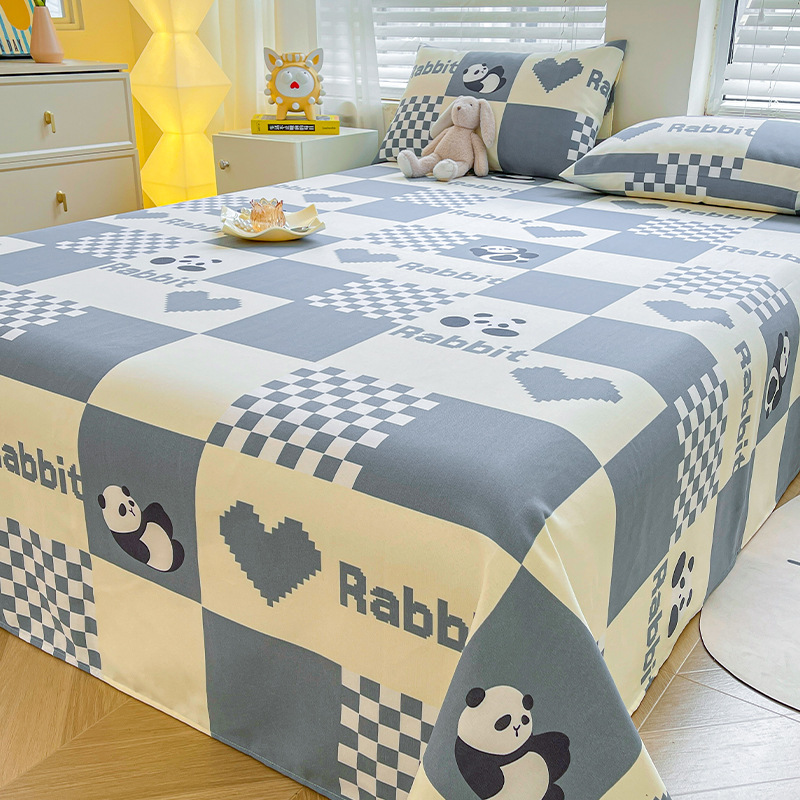 厚手の生綿ベッドシーツ、A級夏用古粗布ベッドシーツ、ベッドカバー3点セット、寮用リネンシーツ、シングルピース卸売|undefined