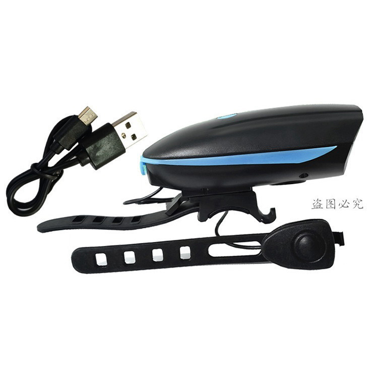 自転車ナイトランニングライトサイクリングライト USB 充電ホーン付き強力な光ナイトライダートーチマウンテンバイクライトヘッドライト|undefined