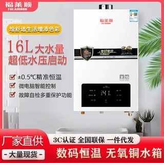 厂家直销16升AI智能强排恒温燃气热水器静音无氧铜水箱热水器批发