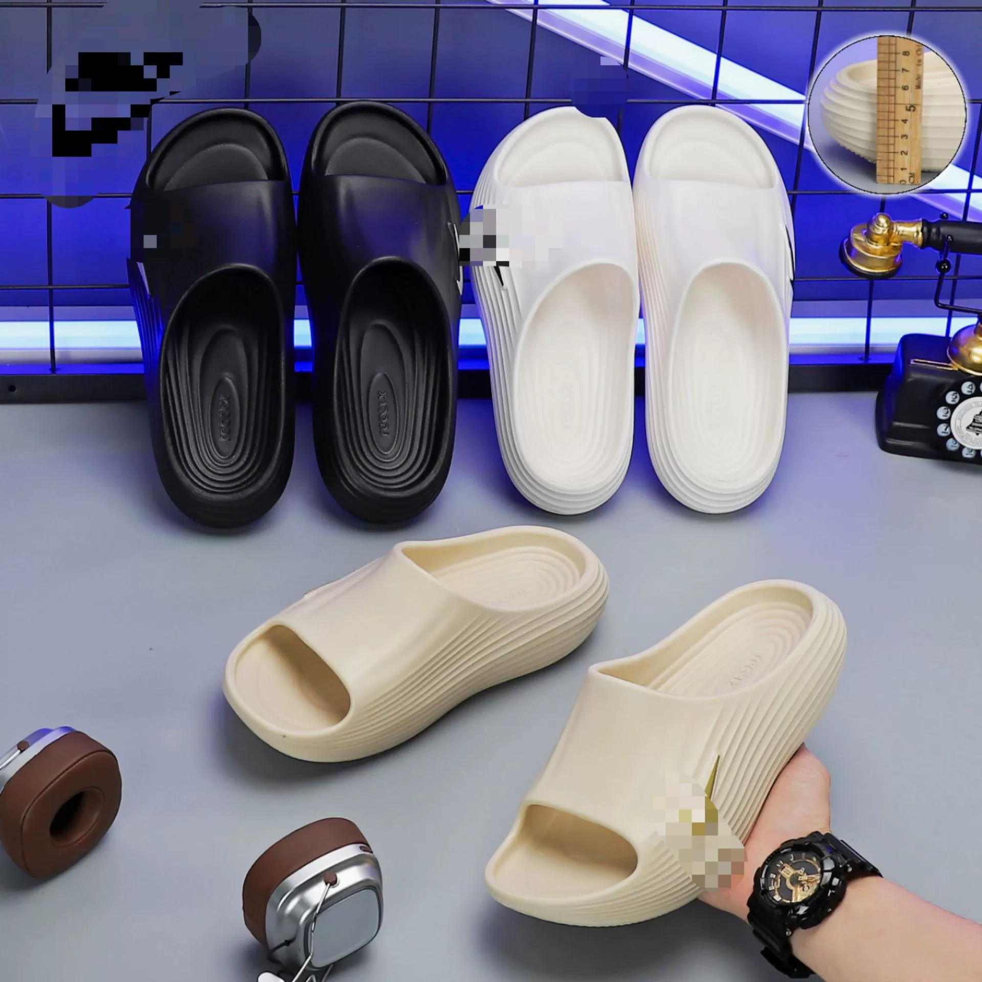 Мужские летние модные тапочки 2025 года для улицы, нескользящая и износостойкая резина, спортивная обувь для мужчин, пляжные сандалии