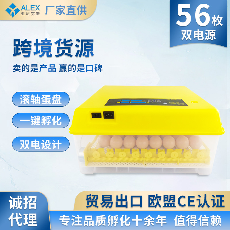 56 piezas doble rodillo de potencia mini incubadora de temperatura constante rutina incubadora de pollo pequeña incubadora transfronteriza comercio exterior