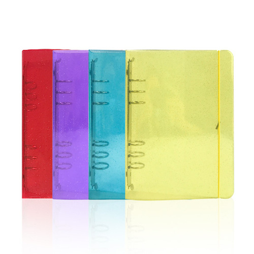 Ins style creative PP strap hand ledger color transparent pvc cover student notebook simple a5 loose-leaf book