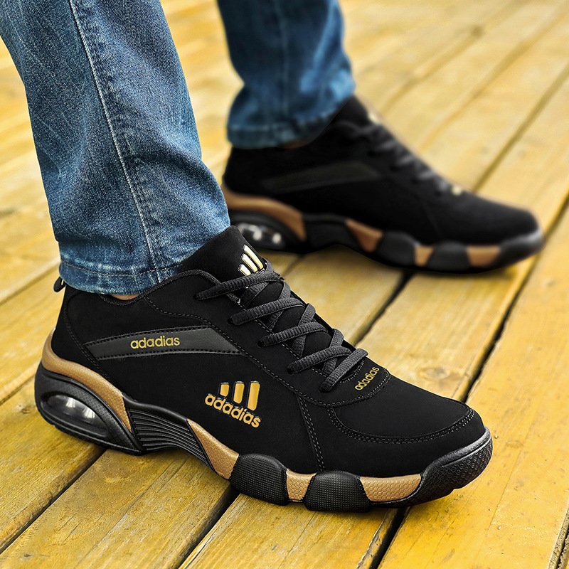 Autumn and winter men's shoes 2024 men's sneaker leather fleece-lined warm cotton shoes fashion running casual travel shoes tide