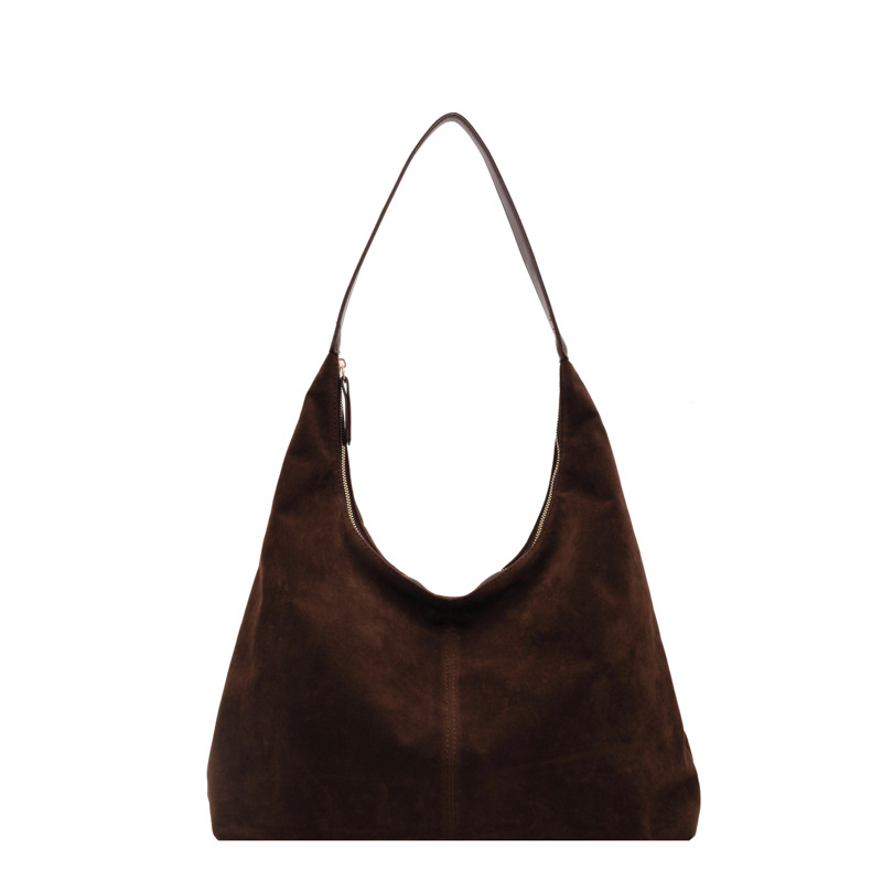 Bolso Tote de Gamuza de Cuero PU, Gran Capacidad, Cierre con Cremallera, para Viajes y Uso Casual