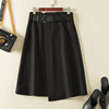 Metal buckle temperament versatile A-line skirt