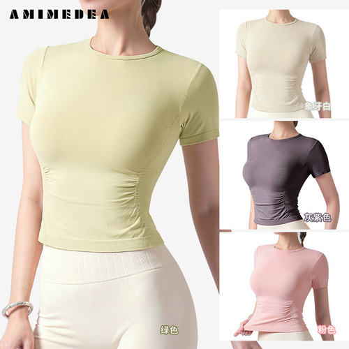New yoga wear short-sleeved women's tight-fitting slim versatile casual sports tops for women