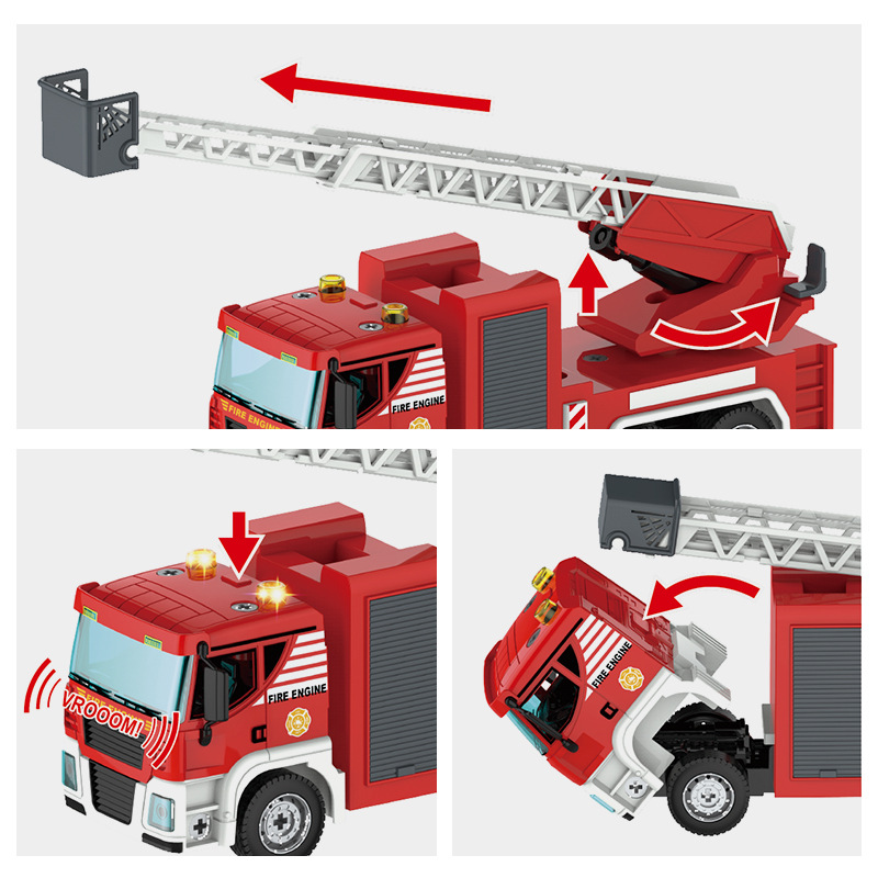 Envío gratuito grande desmontaje ingeniería vehículo juguete DIY tuerca desmontable montaje simulación minería vehículo modelo camión de bomberos