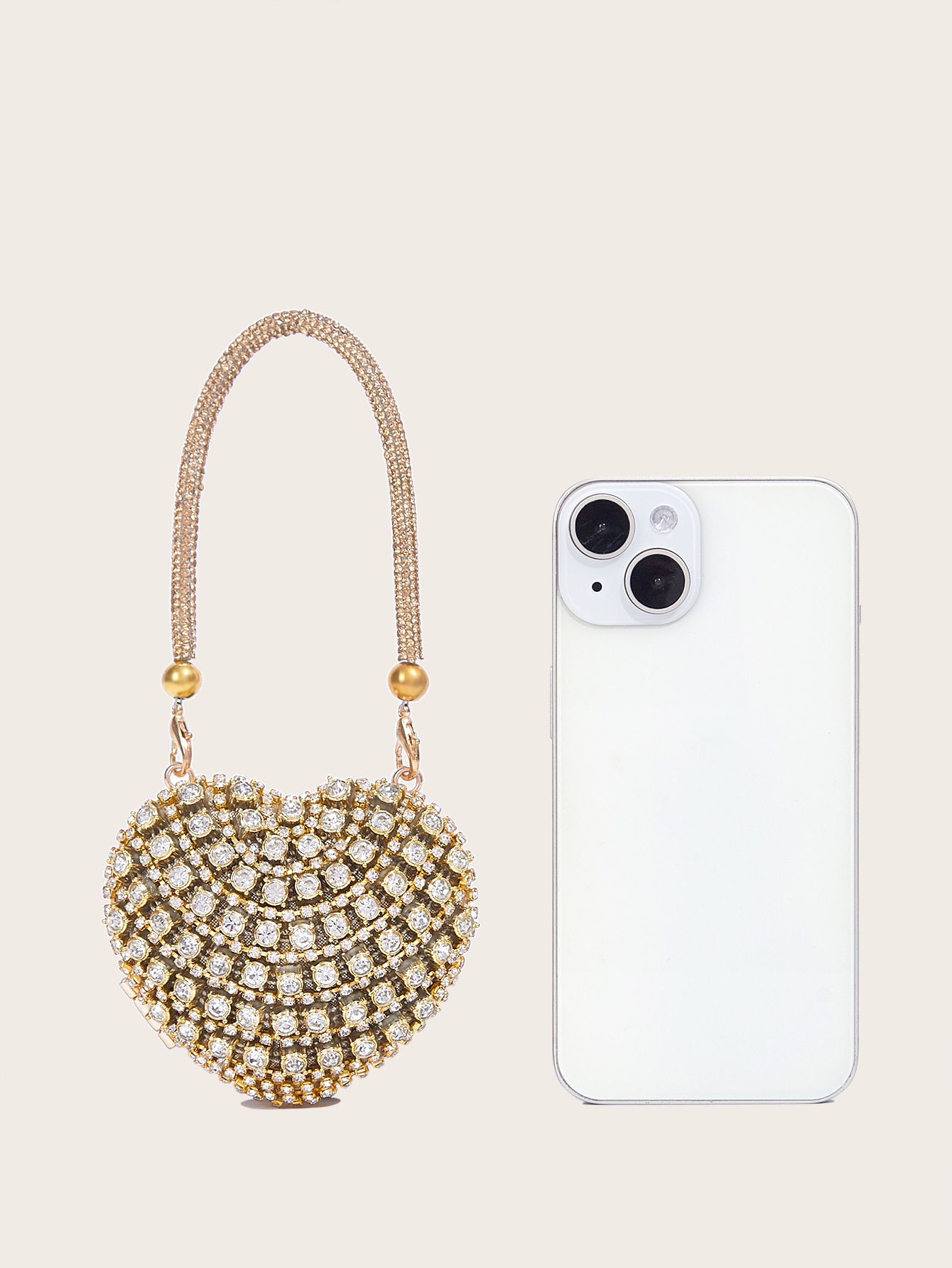 Elegante Herz Mini-tasche Mit Strass Für Damen Luxus Abendtasche_voghion.com