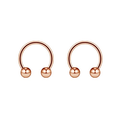 European and American cross-border stainless steel C-shaped rod horseshoe ring electroplated C-type stainless steel sharp cone nose ring piercing jewelry