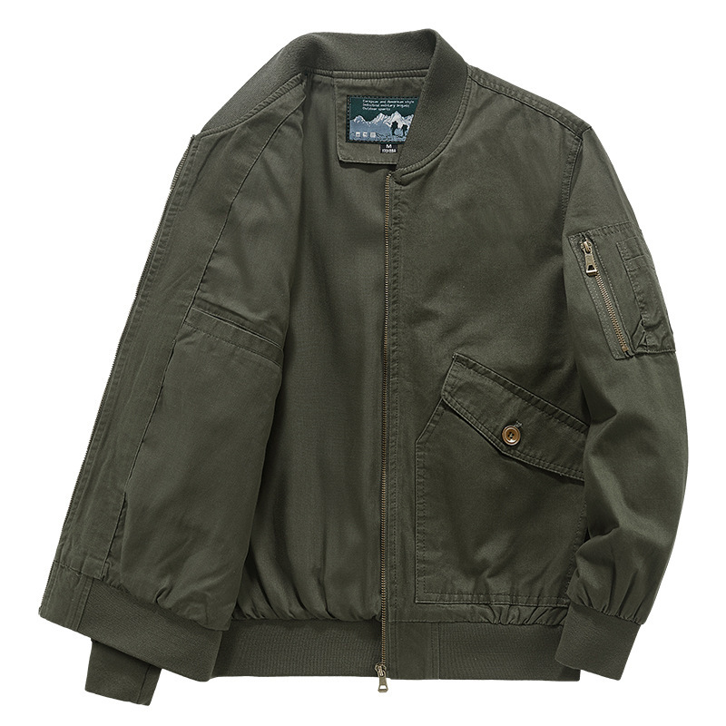 Charge Clothes Jacket Men's Spring and Autumn Aviator Jacket Sports Boys Baseball Suit Men's Trendy Ruffian Handsome Windbreaker Autumn