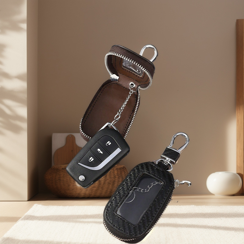 자동차 키 백 대용량 지퍼 남성과 여성의 허리 걸이 가정용 키 백 걸쇠 커플 유니버설 다기능 키 백