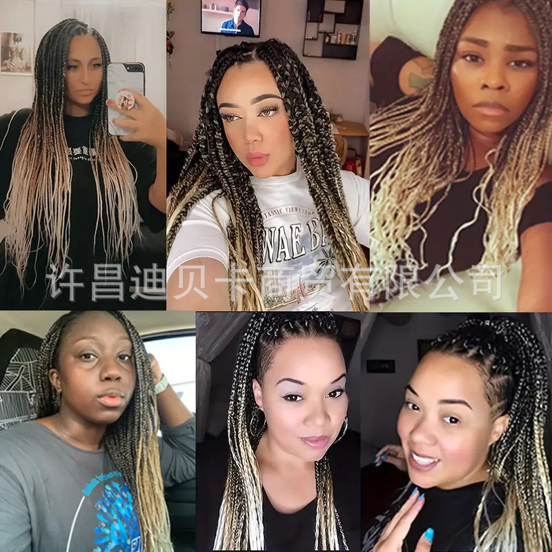 Comercio exterior África fibra química ganchillo sucio trenza peluca Synthetic Jumbo Hair trenza grande juego de seis piezas