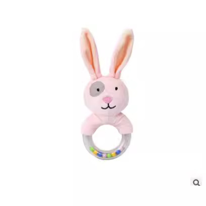 Cute creative cartoon rabbit fox sheep hand ring hand rattle baby plush toy manufacturer wholesale