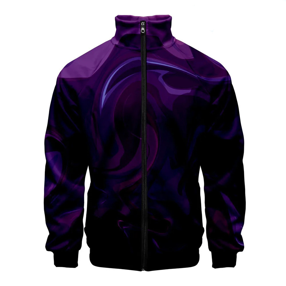 Temperamento colorido impresión digital 3d ventas directas de fábrica comercio exterior versión coreana de la chaqueta de cuello alto con cremallera delgada MF10