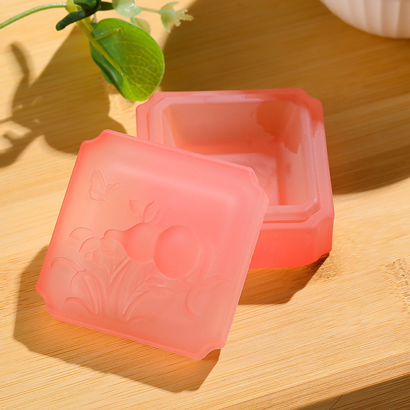 国风福禄琉璃墨盒墨碟砚台墨池带盖笔搁文房四宝书法墨碟印泥盒