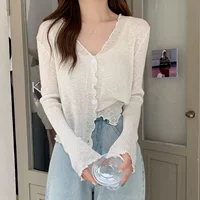 Кардigan из бамбука тонкий дышащий плащ для защиты от солнца, one size, 0,105 кг