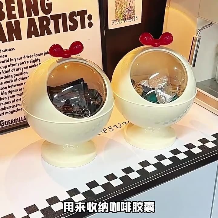 胶囊咖啡收纳盒办公室茶水间创意可爱前台速溶咖啡糖果茶包摆放盘|undefined