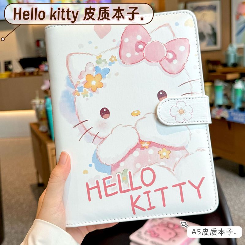 小馋猫活页本a5笔记本高颜值pu皮质本少女学生可爱随心配本子封面|undefined