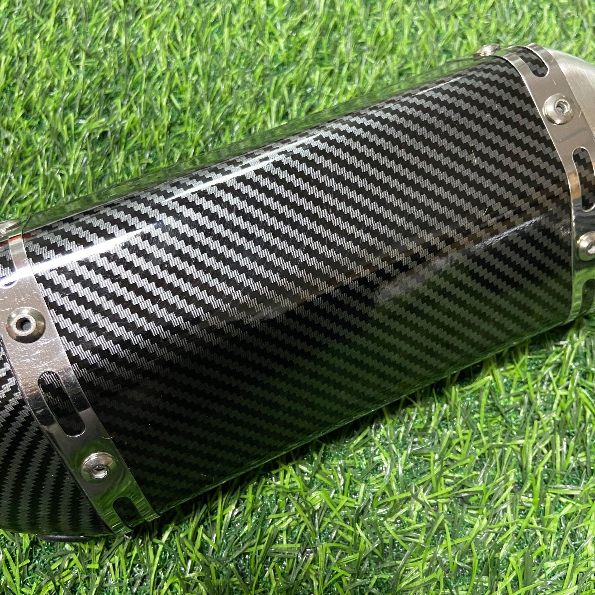 Motorcycle exhaust pipe full imitation carbon fiber small hexagonal 51MM universal 450SR 321R CBR650 GSX250