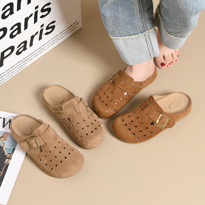 Stylish, casual, and cute thick-soled slip-on sandals for women, perfect for autumn wear, 2026 new retro design, easy to slip on, and with a height-enhancing effect, similar to Birkenstock sandals