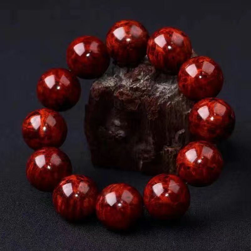 2025年爆款正宗满瘤疤瘿木小叶紫檀手串男2.0老料佛珠文玩收藏品