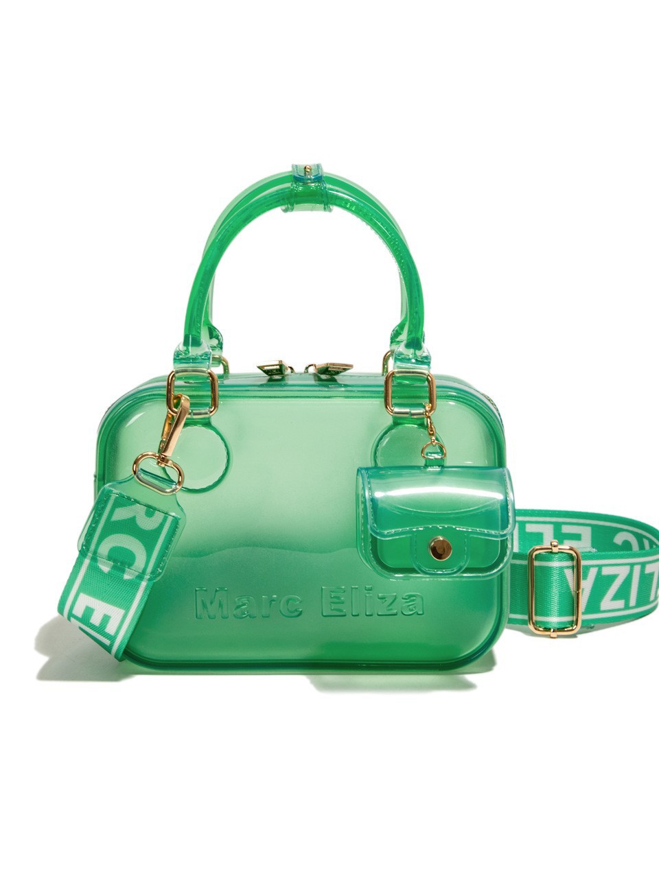 Estilo occidental transparente casual moda gelatina portátil pequeño bolso cuadrado femenino 2025 nuevo bolso bandolera de alta gama de todo fósforo