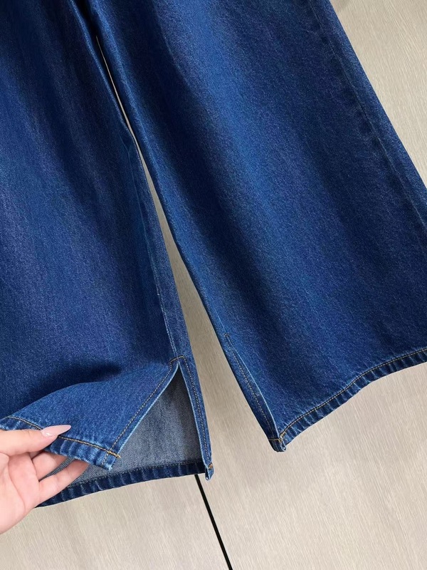 25秋季新款女士日常通勤简约百搭高腰显瘦花苞阔腿牛仔裤0818t4|undefined