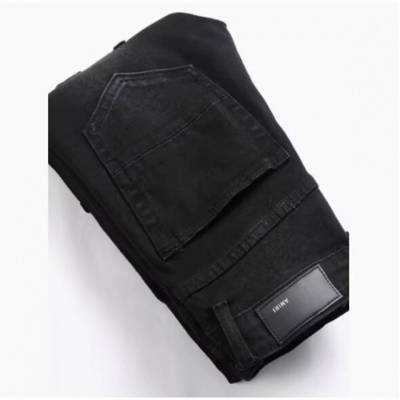 Джинсы, эластичные брюки, корейский стиль, с вышивкой, slim fit