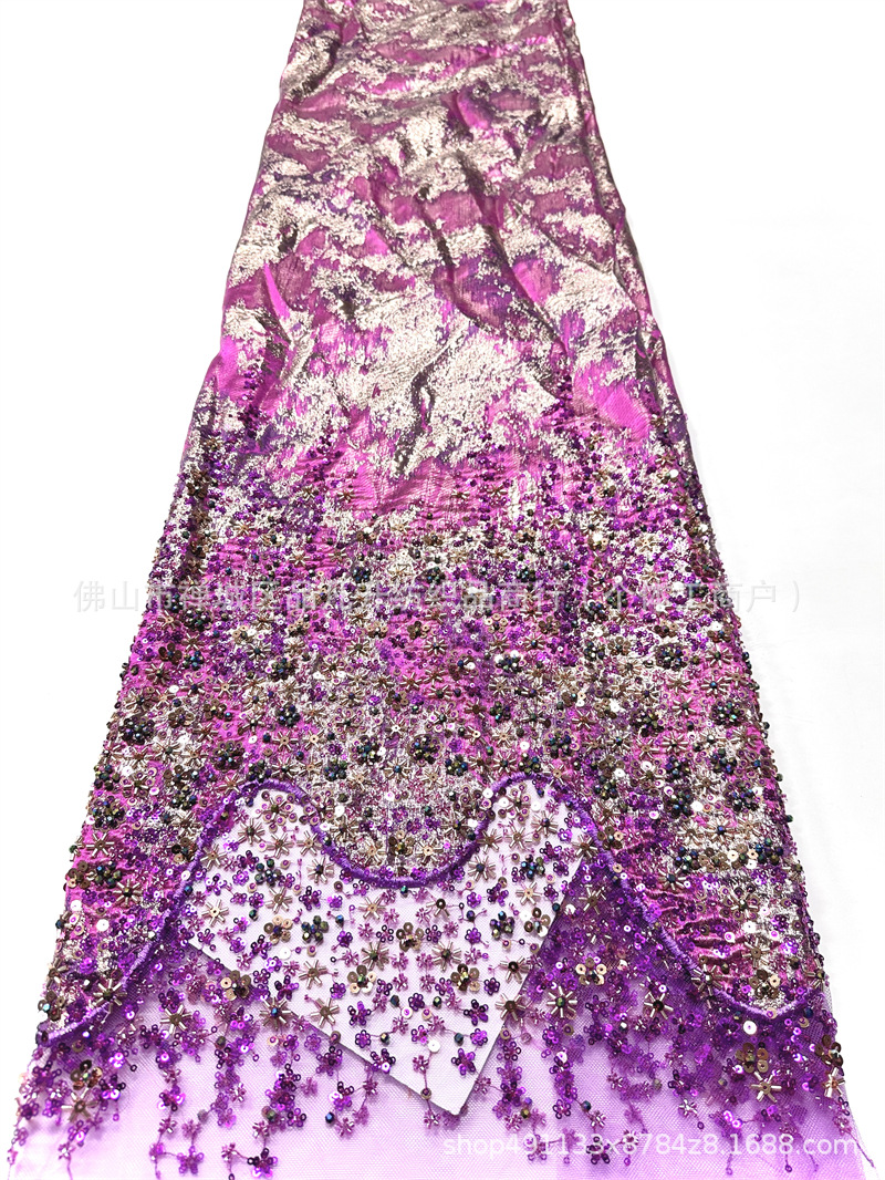 Fabrica directa de cuentas Jacquard tela de encaje Gaoding ropa de moda de cena de fiesta tela de baile
