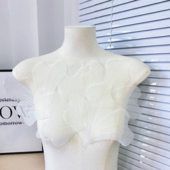 Manufacturer wholesale organza white petal sticker new style DIY clothing accessories multifunctional auxiliary material cloth patch 