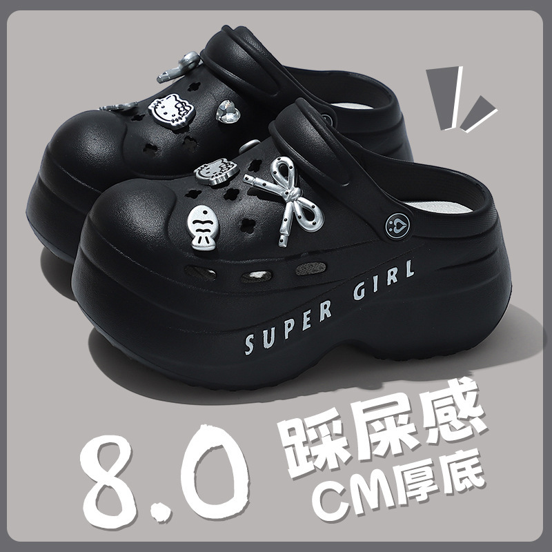 Croc Shoes Slippers for Women Summer 2025 New Anti-Slip and Anti-Odor Thick-Soled Eva Sandals for Outer Wear Croc Shoes Xiaohongshu