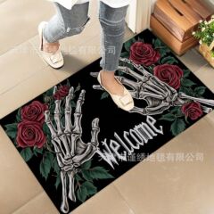 クロスボーダー TEMU 面白いハロウィン玄関ドアマット漫画死者の日フットマット Amazon ドロップシッピング卸売フロアマット