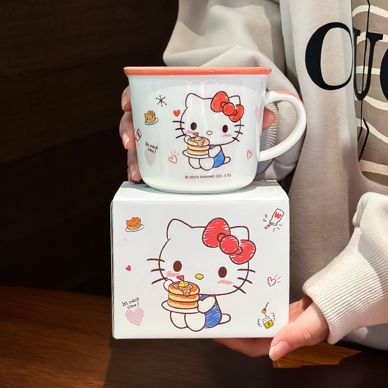 Sanrio Breakfast Cup Kulomi with Scale Girl's Milk Cup Drinking Cup Creative Cartoon Ceramic Cup Water Cup