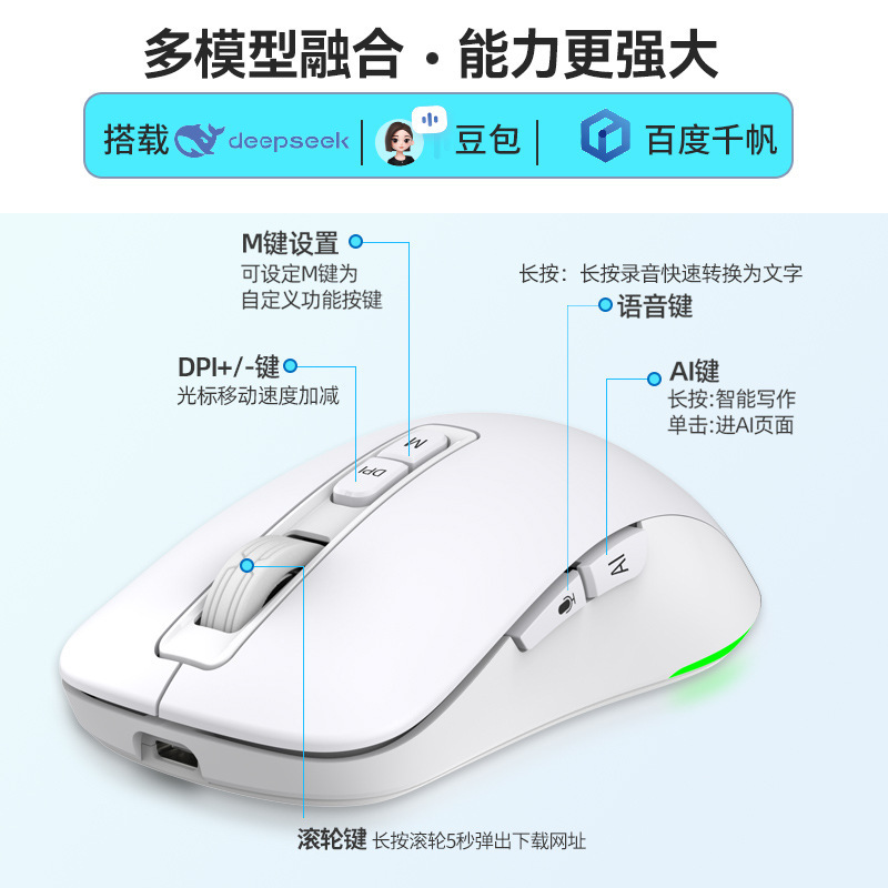 インテリジェント AI マウス書き込み生成 PPT 音声タイピング翻訳ワイヤレス デュアル モード Bluetooth オフィス deepseek マウス|undefined