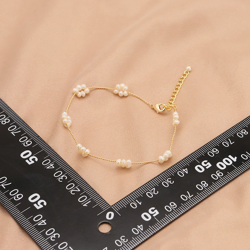 Pulsera de perlas de agua dulce natural Xiaomi nicho de alta calidad personalidad pulsera joyas de oro 18k chapado en oro real