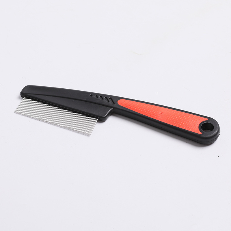 Peine para mascotas transfronterizo Peine para pulgas para perros Peine para eliminar pulgas Peine para gatos Peine especial para dientes de plástico Peine de aguja de acero Peine para eliminar el cabello