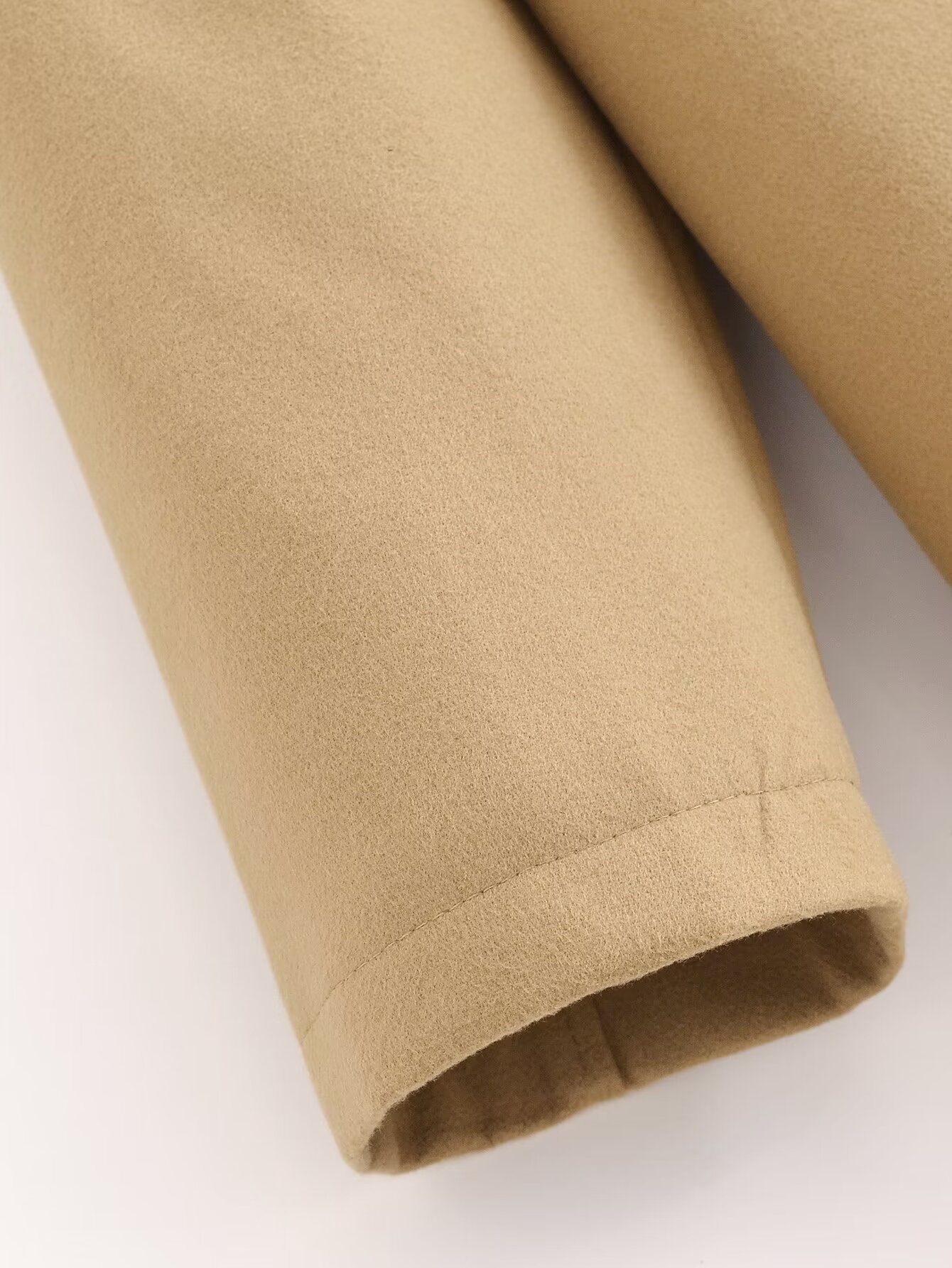 Women's clothing 2024 summer new item camel short scarf woolen coat jacket_voghion.com