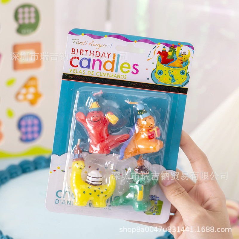 恐龙蜡烛生日蛋糕网红派对蛋糕装饰韩国复古ins生日蜡烛可爱卡通