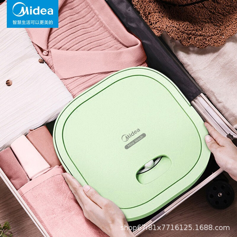 Midea 미니 세탁기 접이식 휴대용 양말 속옷 기숙사 출장 usb 충전식 녹색 MX-ZDDG01