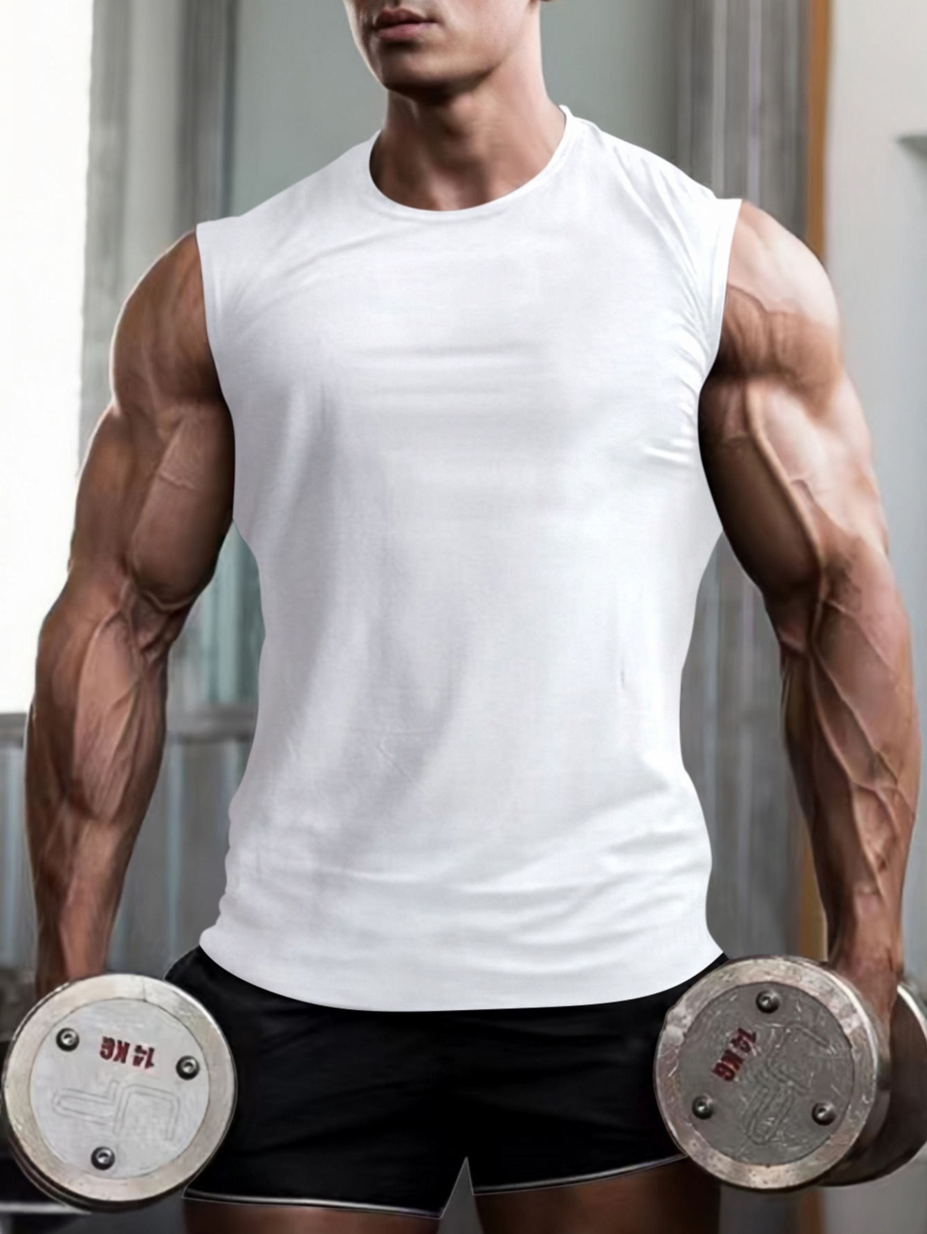 Men's Clothing Sports Vest Quick Drying Solid Color Tank Top For Running And Basketball_viptrois.com