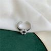 Brand retro sophisticated square zirconium from pearl, ring, flowered, on index finger