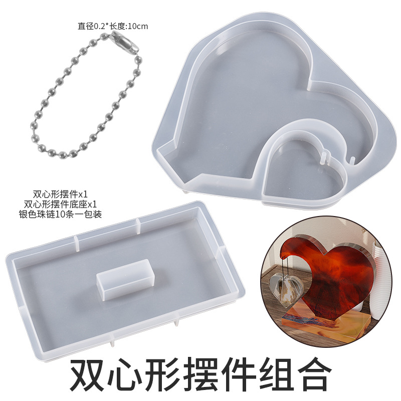 Yu Meiren DIY resina epoxi yeso gran amor corazón Pequeño amor colgante Marco de Fotos decoración base molde de silicona