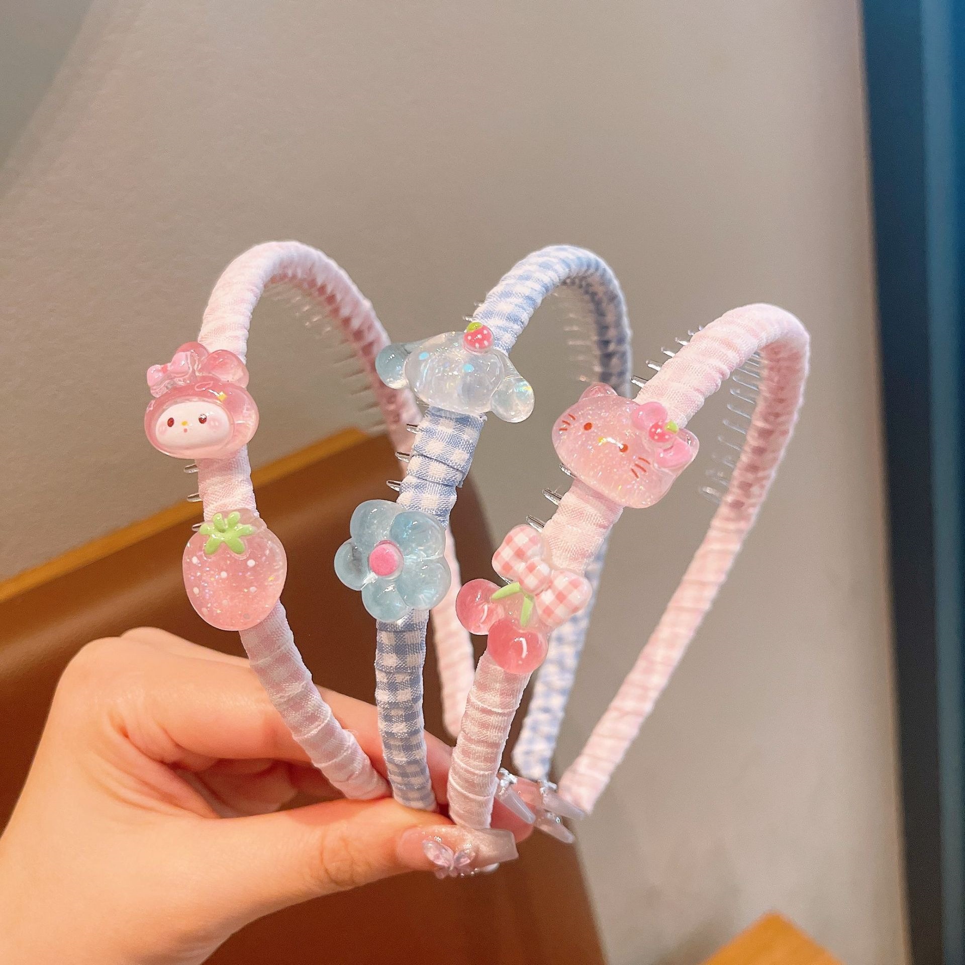 Pequeña niña frisa cabello de los niños bandeja de cabeza tela coreana antideslizante presión bandeja de cabello de niñas bandeja de cabello de cabeza