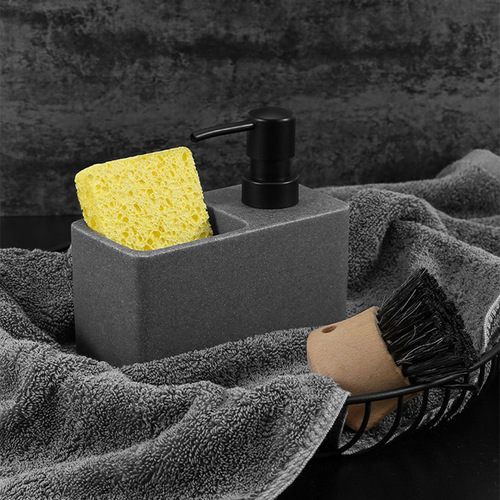 Press-type dishwashing liquid dispensing bottle detergent dispenser bathroom sink kitchen soap dispenser with dishwashing brush sponge