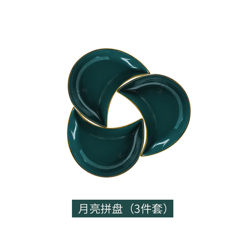 Plato plato traje de lujo luz del hogar de cerámica plato de Luna creativa en línea celebridad ins estilo reunión vajilla combinación