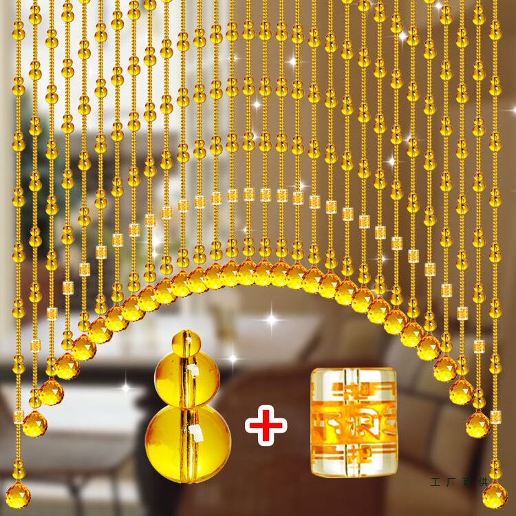 Crystal Bead Curtain Door Curtain Living Room Partition Curtain 2025 New Model Golden Arch-Shaped Gourd Curtain Bathroom No-Drill Installation Crystal Bead Curtain Door Curtain Living Room Partition Curtain 2025 New Model Golden Arch-Shaped Gourd Curtain Bathroom No-Drill Installation