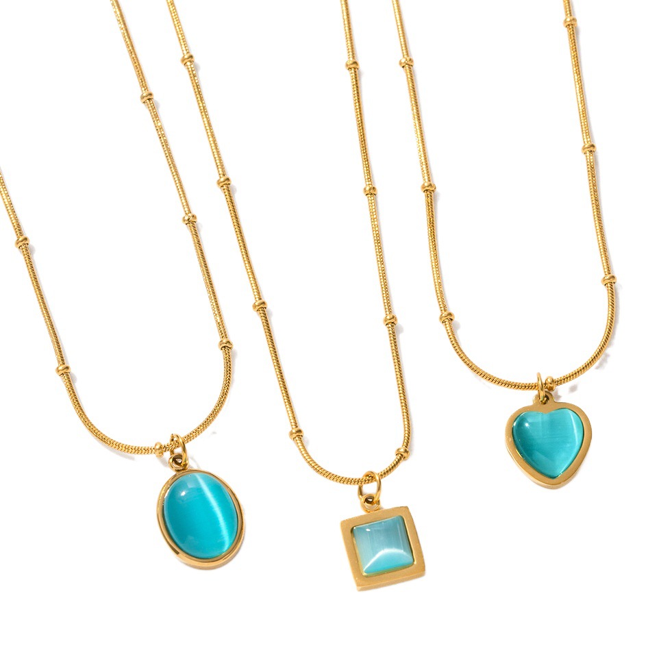 Europea y americana transfronteriza Internet celebridad estilo verano fresco ópalo collar mujeres todo-Partido simple de alta calidad de la joyería al por mayor