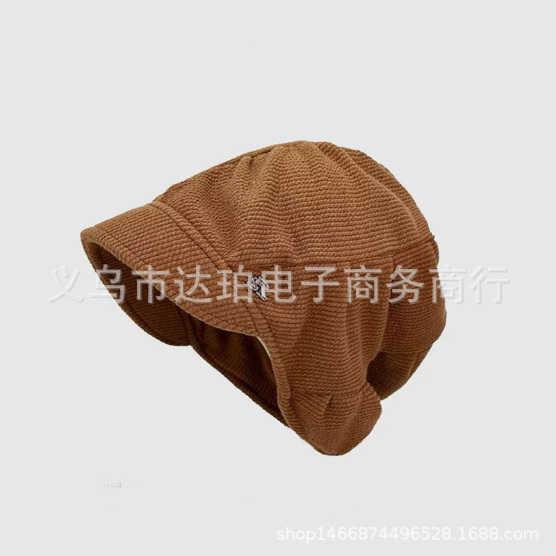 沈羽洁同款韩系褶皱堆堆帽女秋冬季百搭显脸小慵懒感休闲保暖帽子|undefined